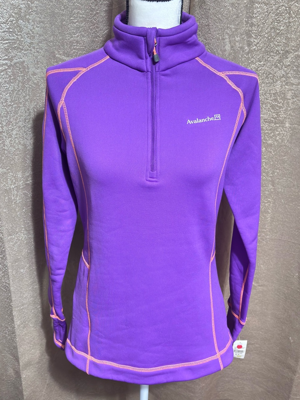 Avalanche Purple Half-Zip Pullover with Pink Contrast Stitching
